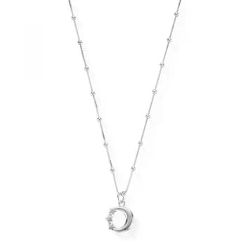 Image of ChloBo Sterling Silver Bobble Chain Moon & Stars Necklace