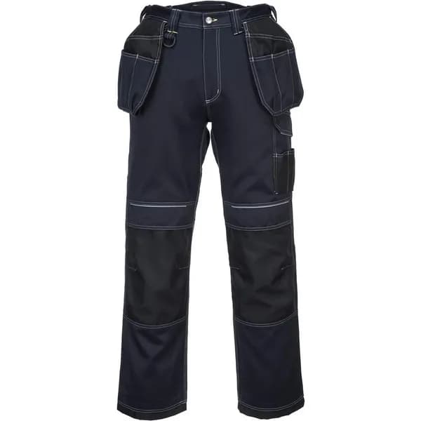 Image of Portwest PW3 Mens Holster Work Trousers T602NBR28 Colour: Navy / Black