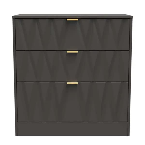 Image of Welcome Furniture Ready Assembled Las Vegas 3 Drawer Deep Chest In Graphite LVF049GBGB