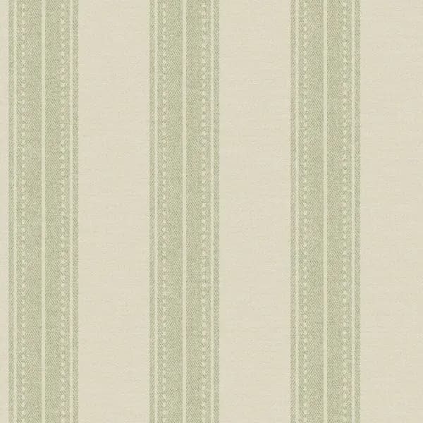 Image of YOL YOL - Sage Linen Stripe Wallpaper Holden Decor Green Material Effect Modern WL-13651