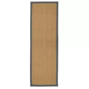 Image of Herringbone Runner with Border - Grey - 60x180cm