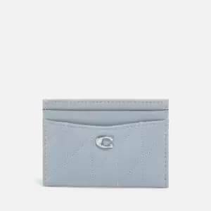 Image of Coach Essential Quilted Pillow Leather Card Case - Grey Blue