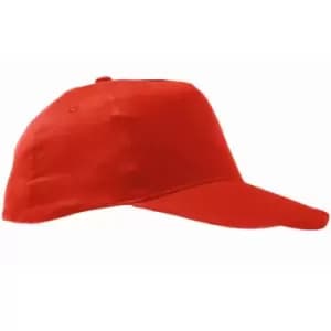 Image of SOLS Unisex Sunny 5 Panel Baseball Cap (ONE) (Red)