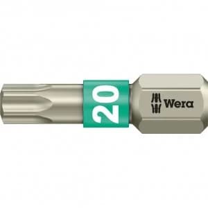 Image of Wera Torsion Stainless Steel Torx Screwdriver Bit T20 25mm Pack of 1