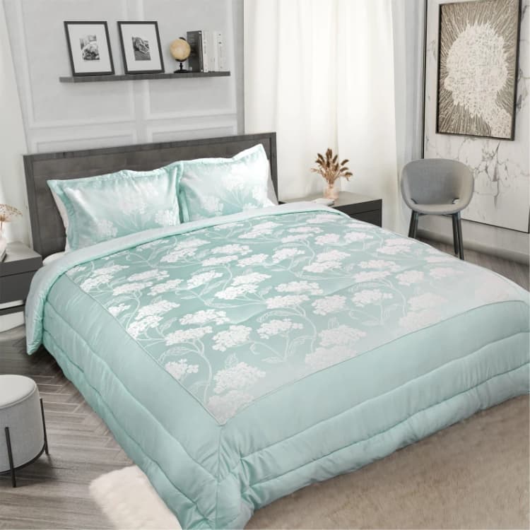 Image of Emma Barclay Blossom Bedspread with 2 Matching Pillow Shams Duck BLSBEDDUC