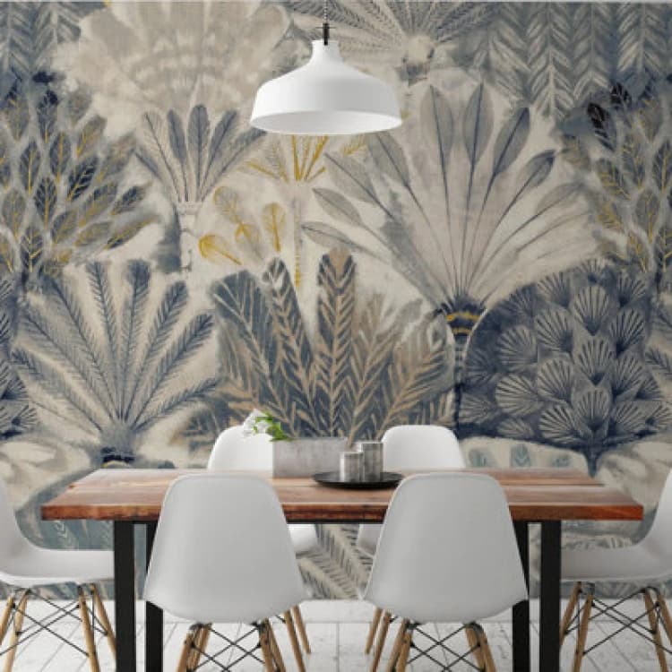 Image of Grandeco Painted Digital Feather 7 Panel Mural 3.71 X 2.8M