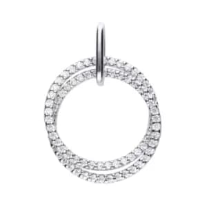 Image of Sterling Silver Interlinked Circles Zirconia Pendant