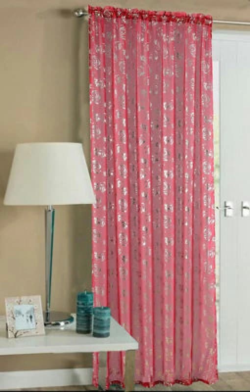 Image of Velosso Geneva Slot Top Voile Panel - Red