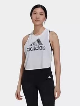Image of adidas AEROREADY Made for Training Floral Tank Top, White Size M Women