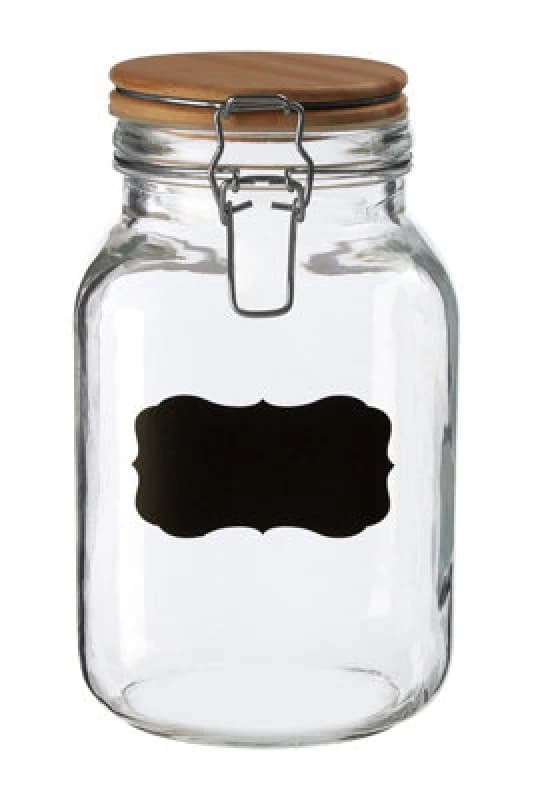 Image of Premier Housewares Grocer Medium Storage Jar with Pine Wood Lid Clear