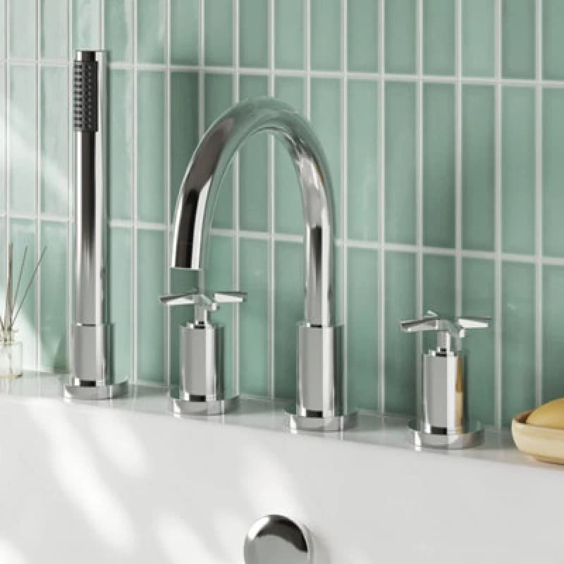 Image of Aztec 4 Tap Hole Bath Mixer Tap Chrome