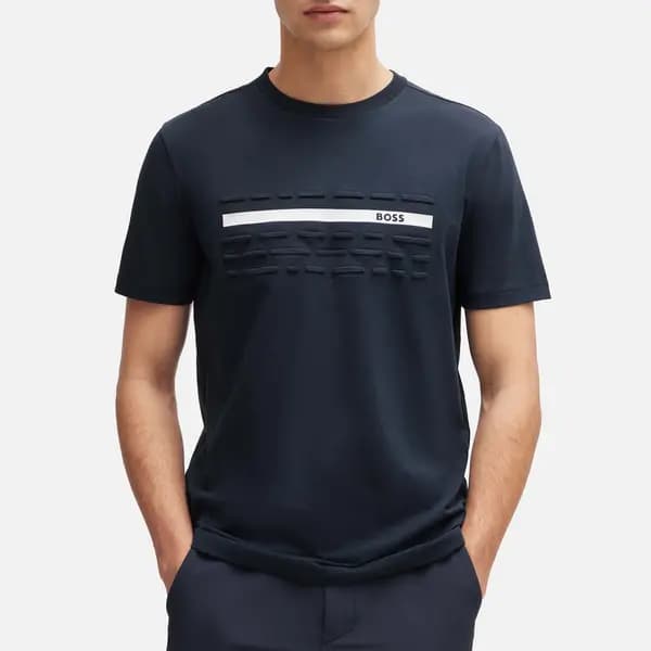 Image of BOSS Green Cotton Blend T-Shirt - L Blue Tops male 50513010-402 L