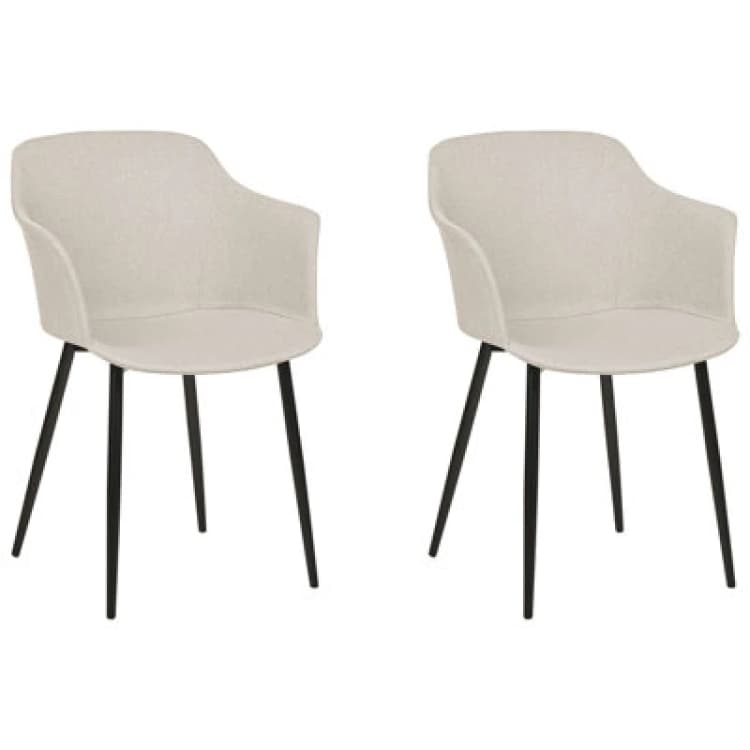 Image of Beliani Set Of 2 Dining Chairs Elim Light Beige