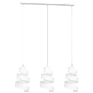 Image of Emibig Saga White Bar Pendant Ceiling Light 3x E27