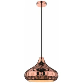 Image of Spring Lighting - 1 Light Large Dome Ceiling Pendant Black, Copper, E27