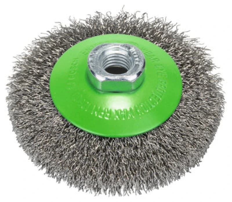 Image of Bosch Conical 0.35mm Inox Crimped Wire Wheel 2608622108 Diameter: 100mm