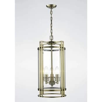 Image of Eaton pendant light 3 Bulbs antique brass / glass