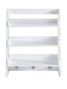 Image of Lloyd Pascal Portland Wall Mounted Shelving With Hooks - White