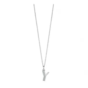 Image of Beginnings Sterling Silver Art Deco Initial Y Cubic Zirconia Pendant P4747C
