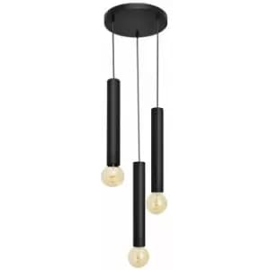 Image of Helam Tuba Cluster Pendant Ceiling Light Black 30cm