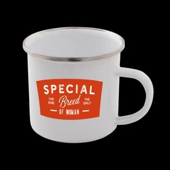 Image of Special Breed Of Woman Enamel Mug - White