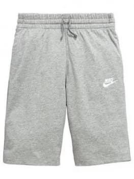 Image of Nike Older Boys Jersey Shorts - Grey Heather Size M 10-12 Years