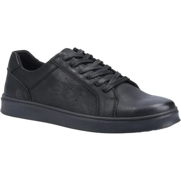 Image of Hush Puppies Mens Mason Leather Lace Up Casual Trainers Shoes - UK 7 Black male GDE2455BLK7