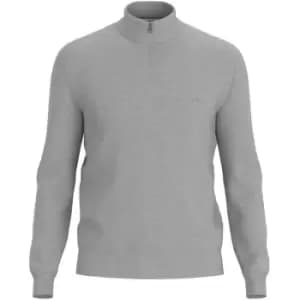 Image of Boss Benji Half Zip Knit Top - Silver