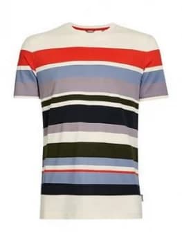 Image of Ted Baker Wakey Stripe T-Shirt, Natural, Size 5, Men