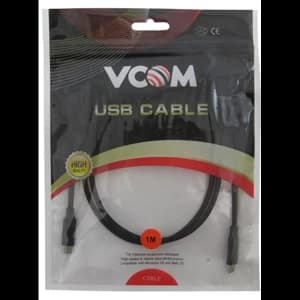 Image of VCOM USB 3.1 C (M) to USB 3.1 C (M) 1m Black Braided Retail Packaged Data Cable