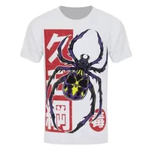 Image of Unorthodox Collective Mens Spider Skull Tattoo T-Shirt (XXL) (White/Red/Purple)