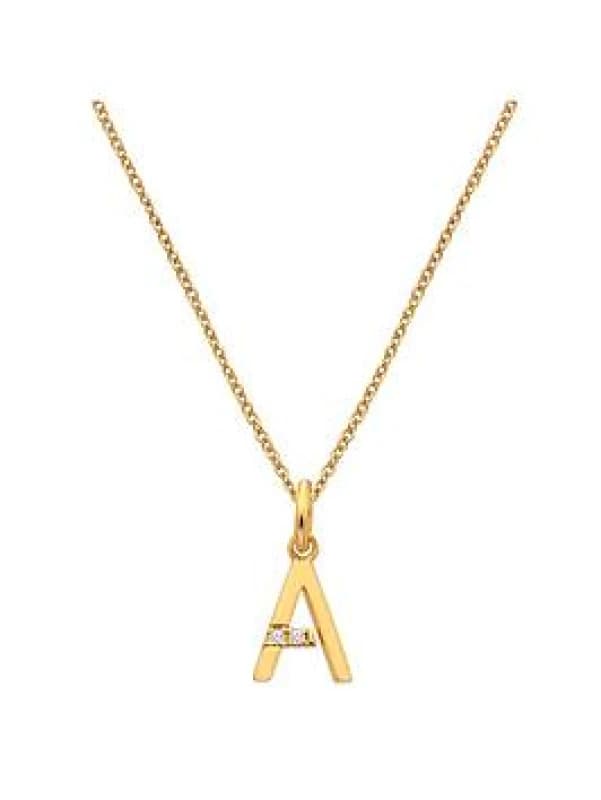 Image of 18ct Gold Plated Sterling Silver Letter I Pendant DP947