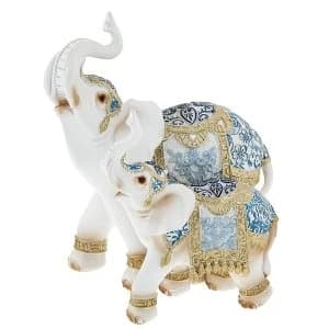 Image of Bombay Blue Elephant Mum/Baby Ornament