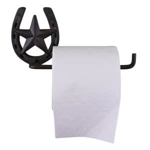 Image of Cast Iron Rustic Toilet Roll Holder, Horseshoe