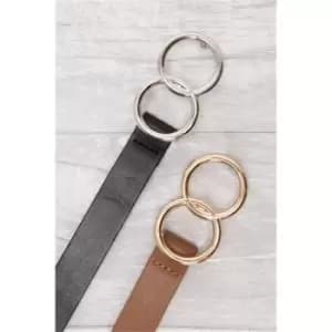 Image of I Saw It First Black & Tan & Tan Two Pack Double Ring Belts - Black