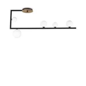 Image of Birds Globe Semi Flush Light Black