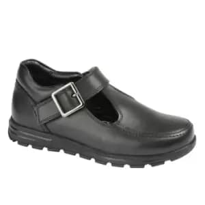 Image of Roamers Girls Leather Mary Janes (2 UK) (Black)