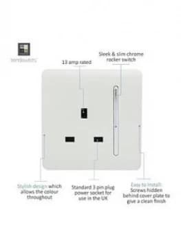 Image of Trendiswitch 1 Gang 13Amp Switched Socket Std White