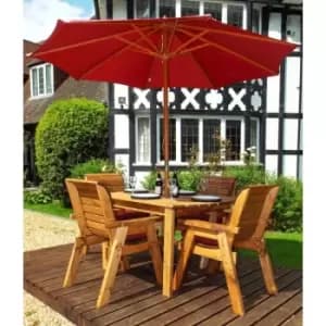 Image of 4 Seater Rectangular Table Set - Burgundy Accessory Set - Burgundy Accessory Set