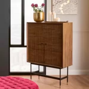 Image of Pacific Arte Drinks Cabinet, Acacia Dark Wood Dark Wood (Brown)