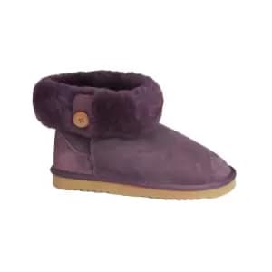 Image of Eastern Counties Leather Womens/Ladies Freya Cuff And Button Sheepskin Boots (4 UK) (Purple)