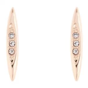 Image of Ladies Karen Millen Rose Gold Plated Flow Crystal Stud Earring