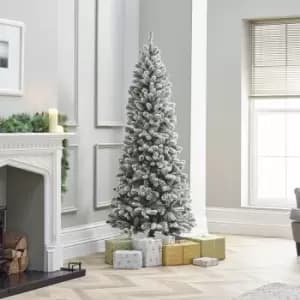 Image of Kaemingk Everlands - The Winter Workshop - 6ft / 180cm Snowy Balsam Fir Artificial Christmas Tree - pvc Needles with 664 Hand Crafted Frosted Finish