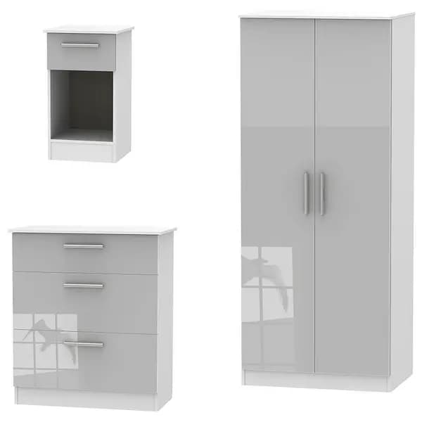 Image of Ready Assembled Goodland 3 Piece Bed Set - Grey