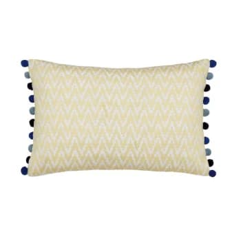 Image of Sanderson Etchings & Roses Embroidered Cushion - Yellow