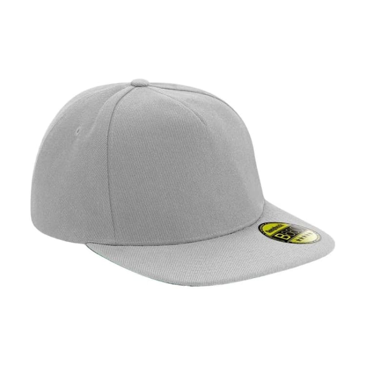 Image of Beechfield Womens Original Flat Peak Snapback Cap in Light Grey Light Grey Female One Size