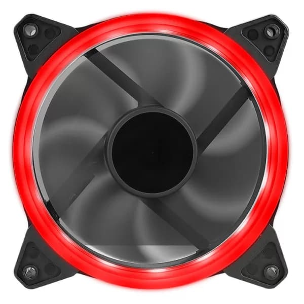 Image of CIT OEM Red Ring 12cm Fan 4pin Molex 3pin White Box