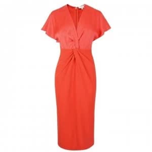 Image of Ted Baker Wrap Over Bodycon Dress - Dark Orange