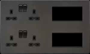 Image of Screwless Combination Plate - Smoked Bronze 230V IP20