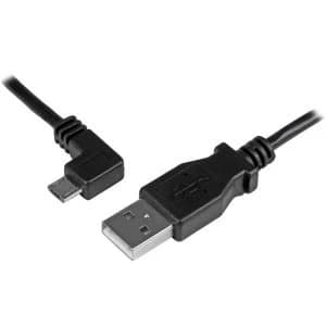 Image of StarTech 2m 6ft Micro USB Left-Angle Charge and Sync Cable